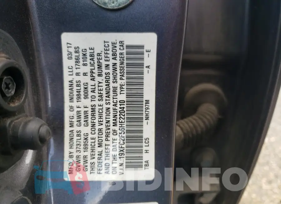19XFC2F56HE220410 Photo# 12