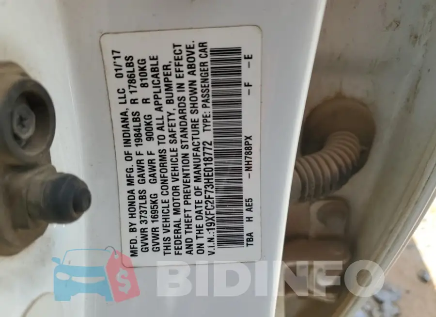 19XFC2F73HE018772 Photo# 12