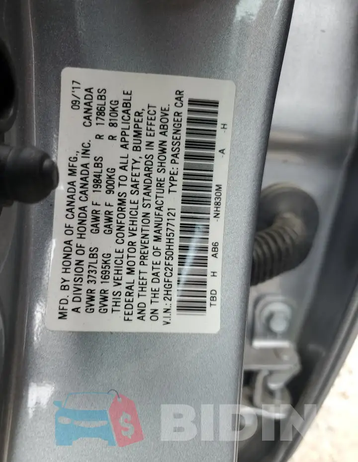2HGFC2F50HH577121 Photo# 12