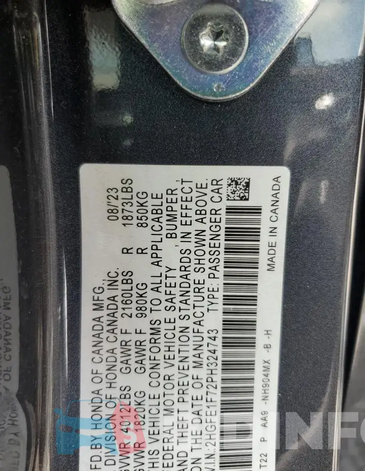 2HGFE1F72PH324743 Photo# 12