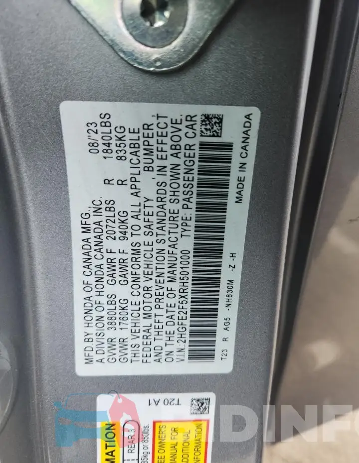 2HGFE2F5XRH501000 Photo# 12