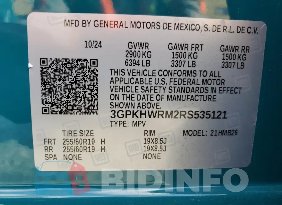 3GPKHWRM2RS535121 Photo# 13