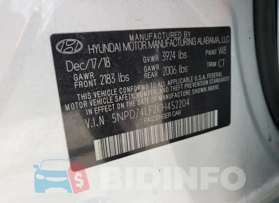 5NPD74LF2KH452204 Photo# 12