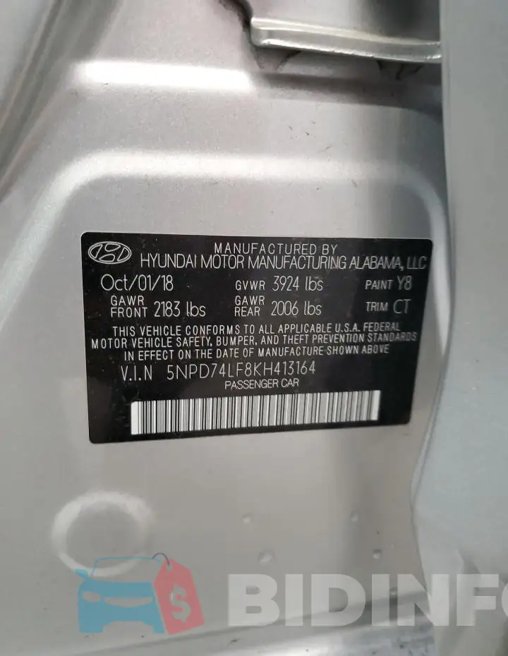 5NPD74LF8KH413164 Photo# 12