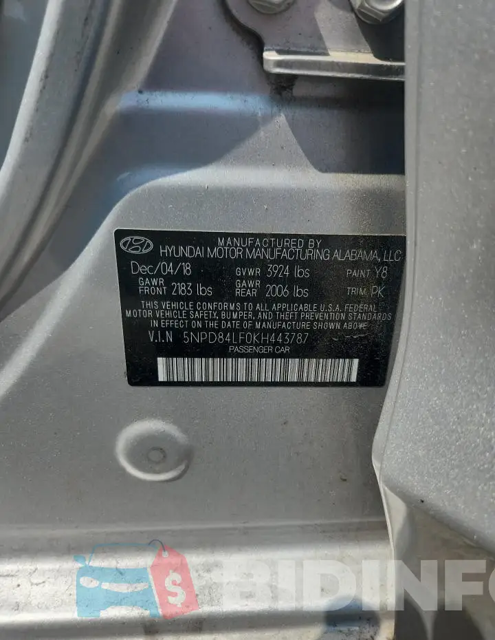 5NPD84LF0KH443787 Photo# 12