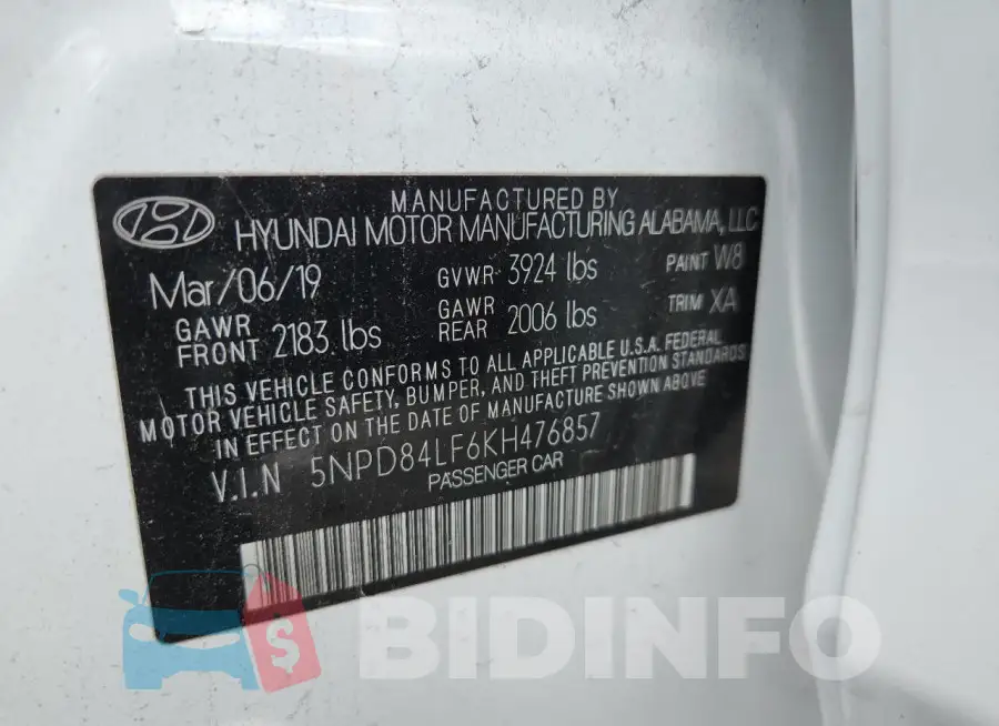 5NPD84LF6KH476857 Photo# 13