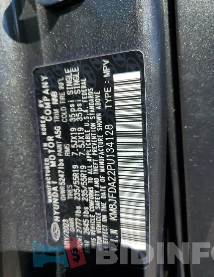 KM8JFDA22PU134128 Photo# 14