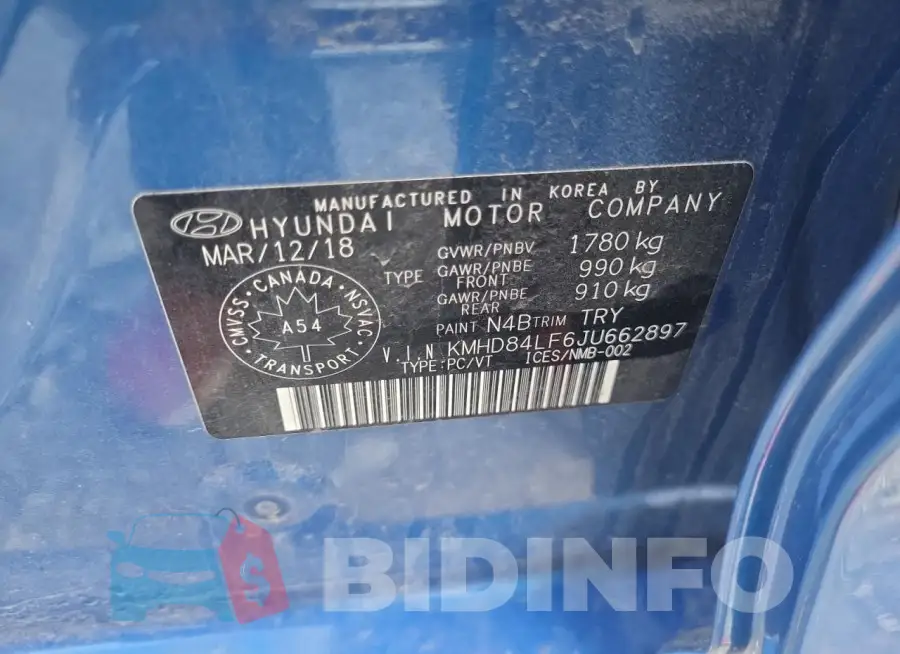 KMHD84LF6JU662897 Photo# 12