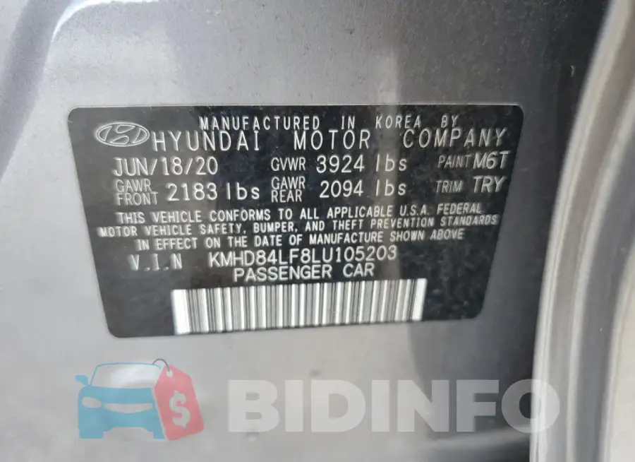 KMHD84LF8LU105203 Photo# 12