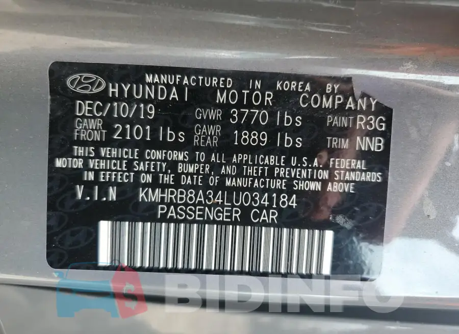 KMHRB8A34LU034184 Photo# 14
