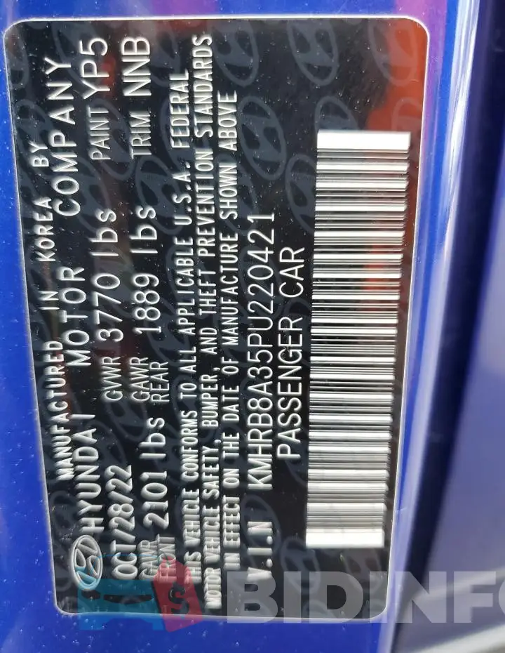 KMHRB8A35PU220421 Photo# 12