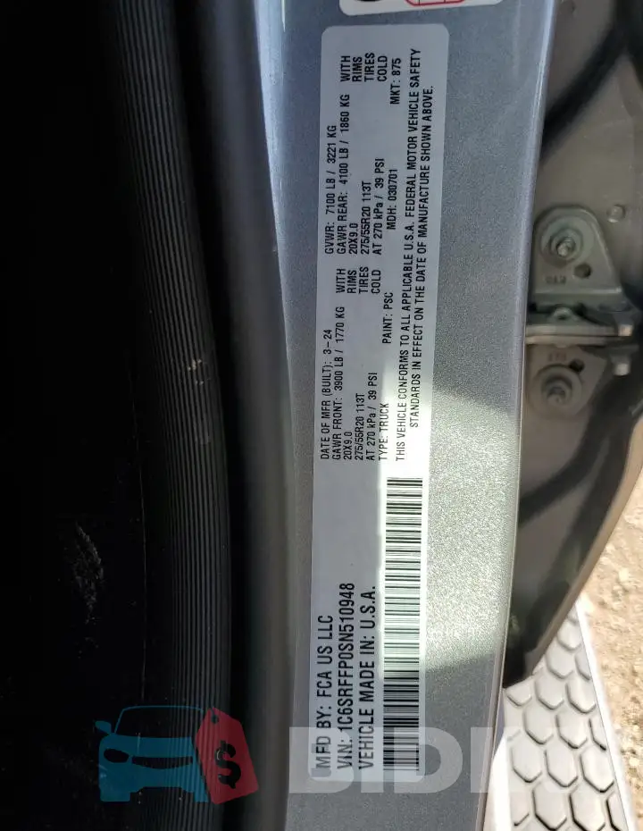 1C6SRFFP0SN510948 Photo# 12