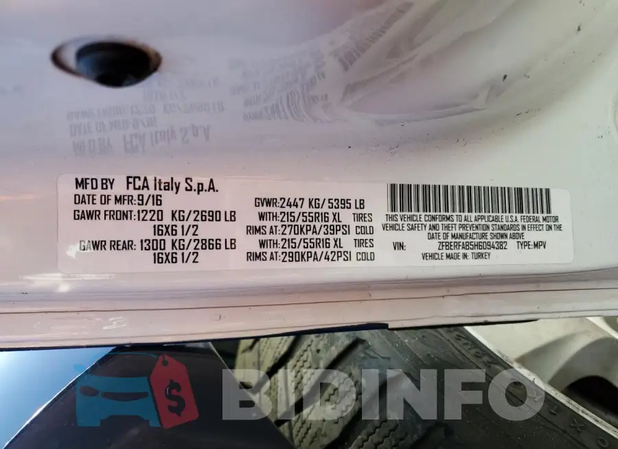 ZFBERFAB1H6G85848 Photo# 13