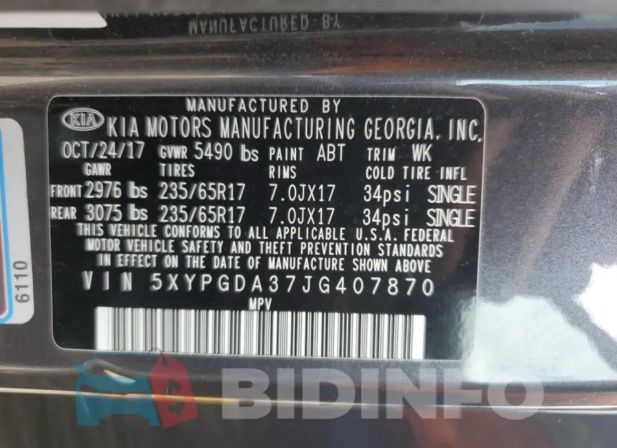 5XYPGDA37JG407870 Photo# 13