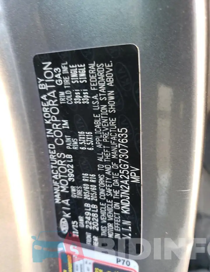 KNDJN2A25G7307635 Photo# 14