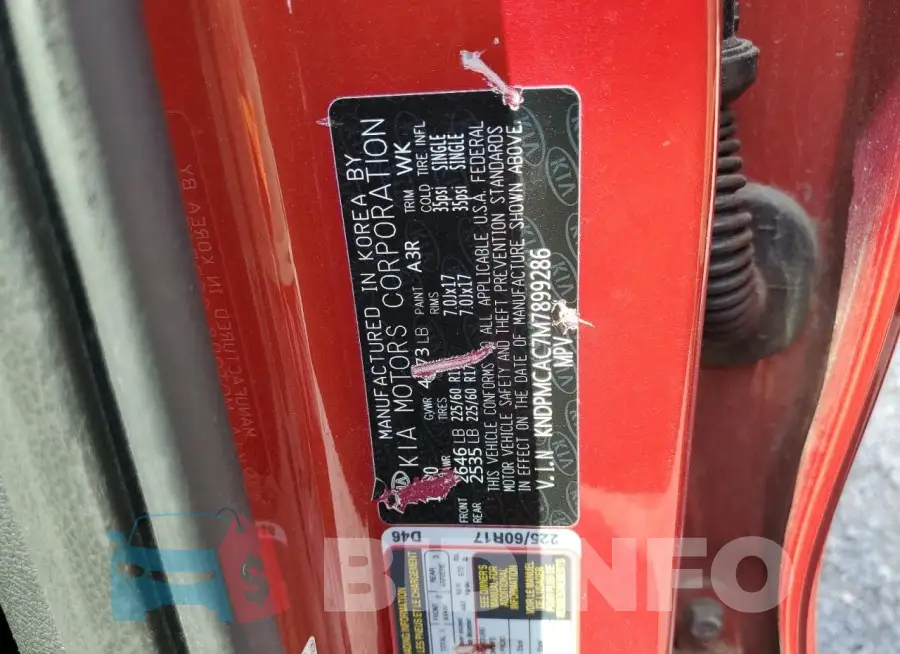 KNDPMCAC7M7899286 Photo# 13
