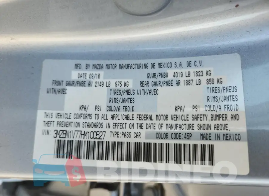 3MZBN1V77HM100527 Photo# 12