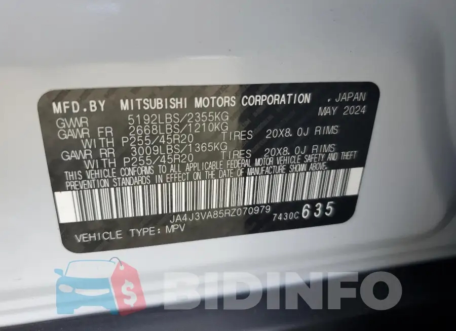 JA4J3VA85RZ070979 Photo# 12