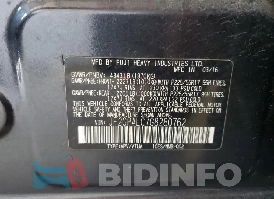 JF2GPALC7G8280762 Photo# 12