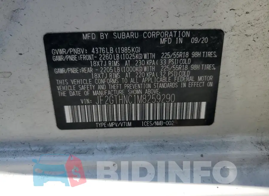 JF2GTHNC1M8259290 Photo# 13