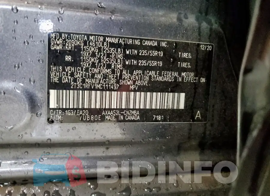 2T3C1RFV1MC111497 Photo# 13