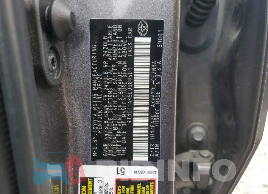 4T1C11AK5LU988501 Photo# 13
