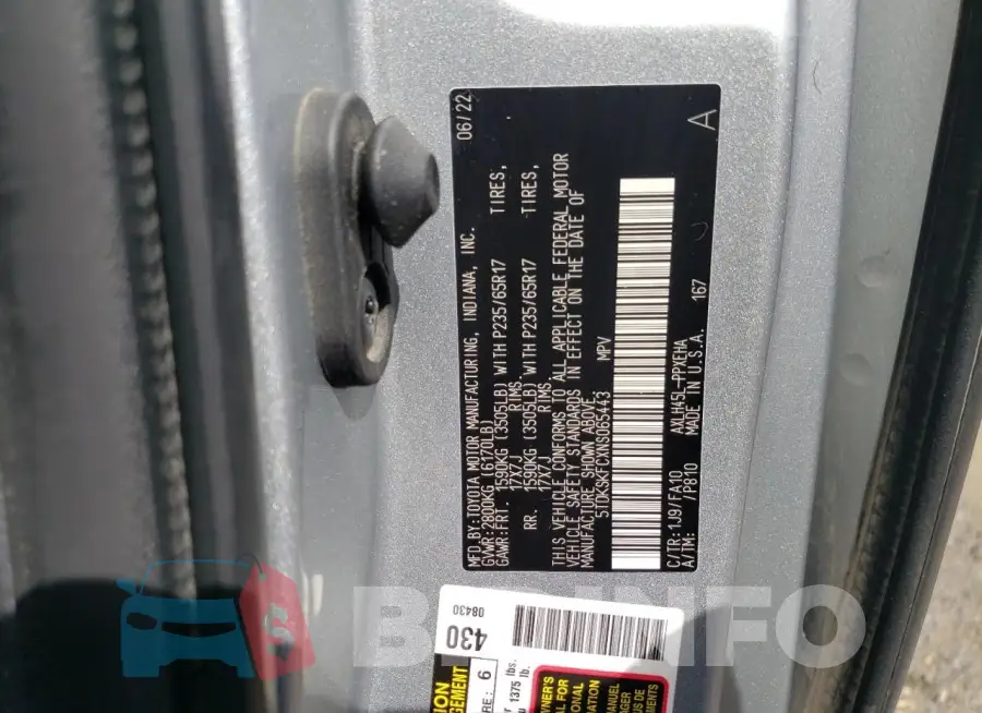 5TDKSKFCXNS065443 Photo# 12