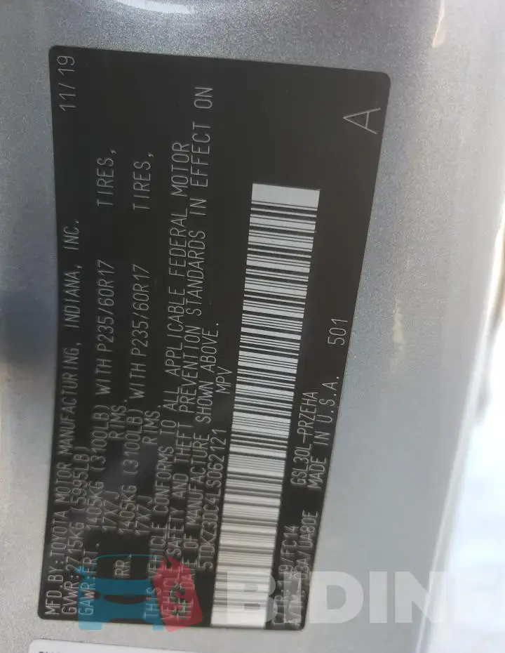 5TDKZ3DC4LS062121 Photo# 13