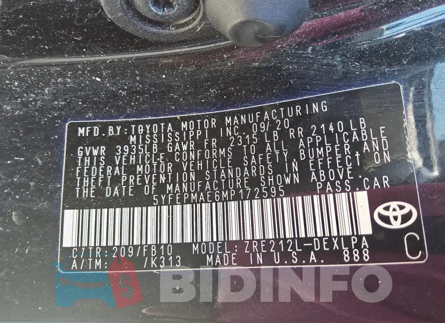5YFEPMAE6MP172595 Photo# 12