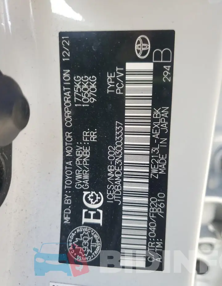 JTDBAMDE3N3003337 Photo# 12