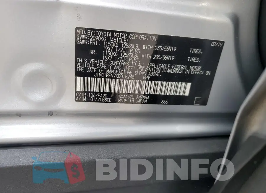 JTMC1RFV7KD018248 Photo# 13