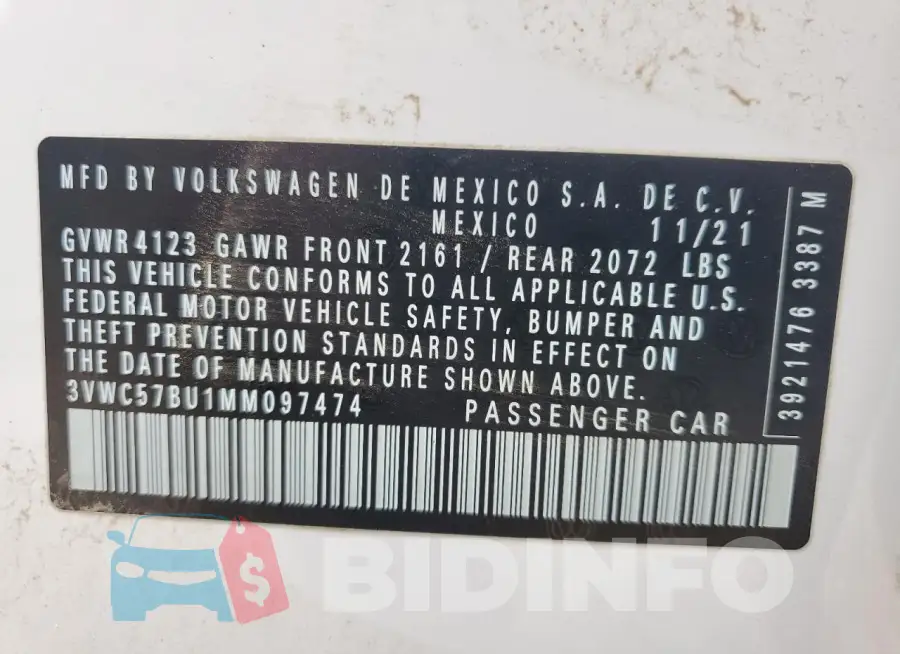 3VWC57BU1MM097474 Photo# 12