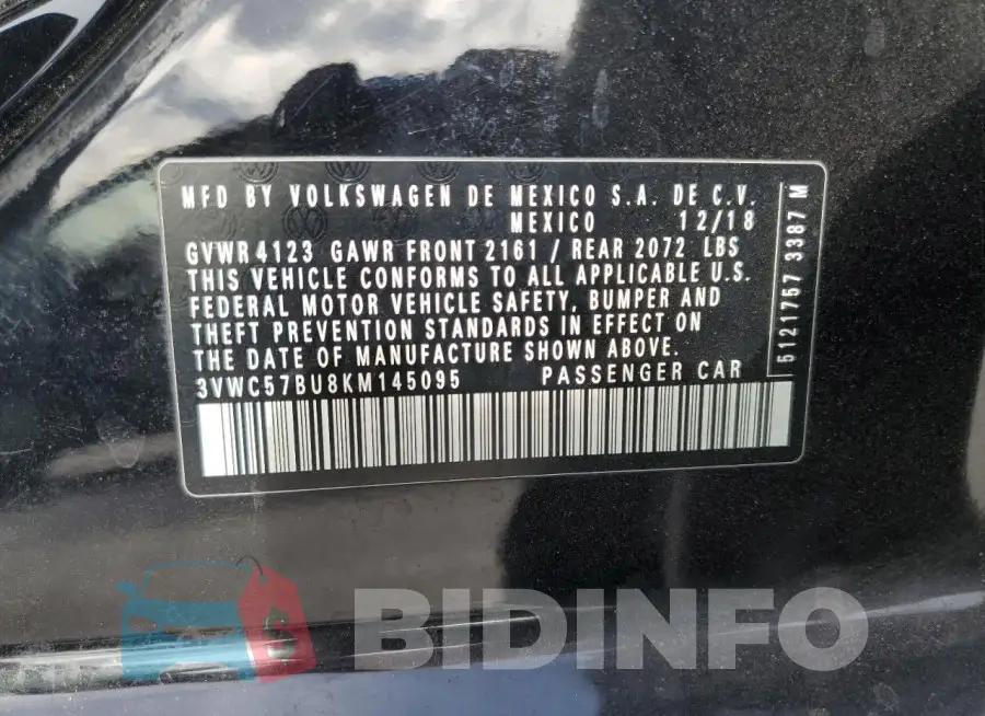 3VWC57BU8KM145095 Photo# 13