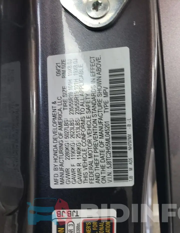 5J8TC2H55ML045201 Photo# 13
