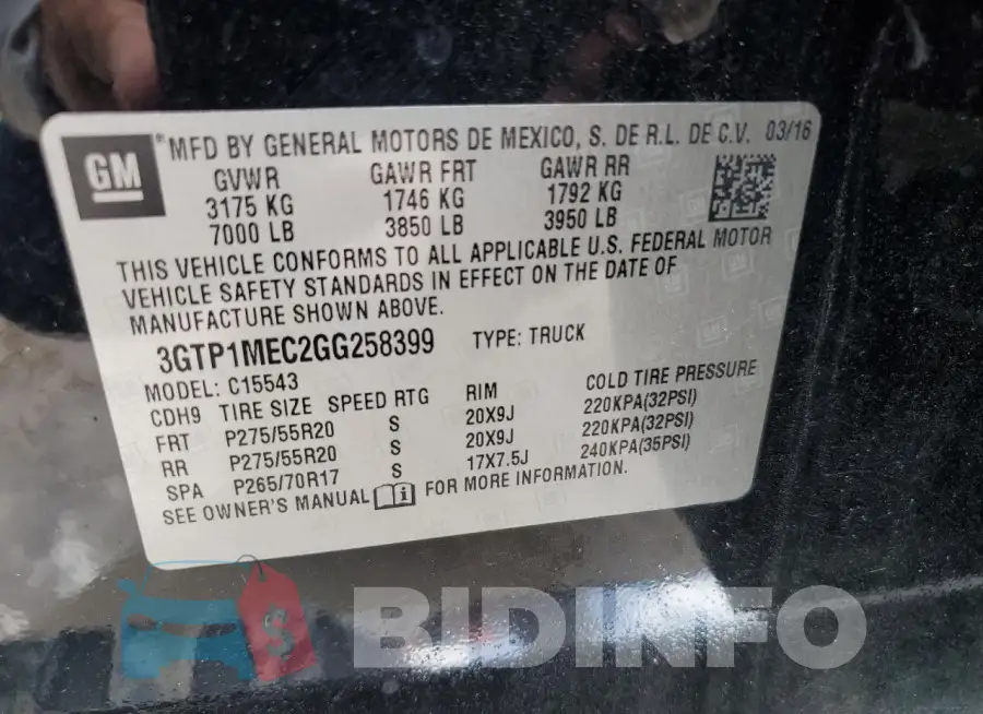 3GTP1MEC2GG258399 Photo# 12