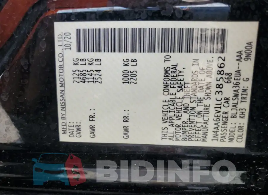 1N4AA6EV1LC385862 Photo# 12