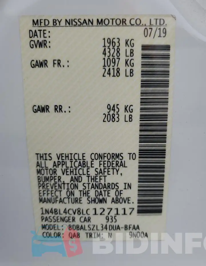 1N4BL4CV8LC127117 Photo# 13