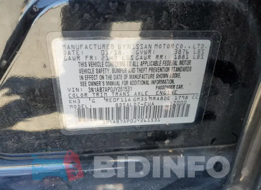 3N1AB7AP0JY261531 Photo# 12