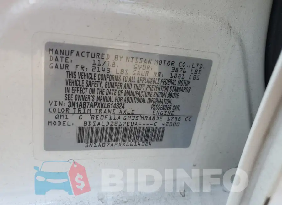 3N1AB7APXKL614324 Photo# 12