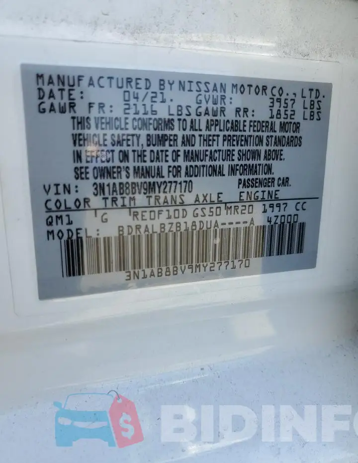 3N1AB8BV9MY277170 Photo# 12