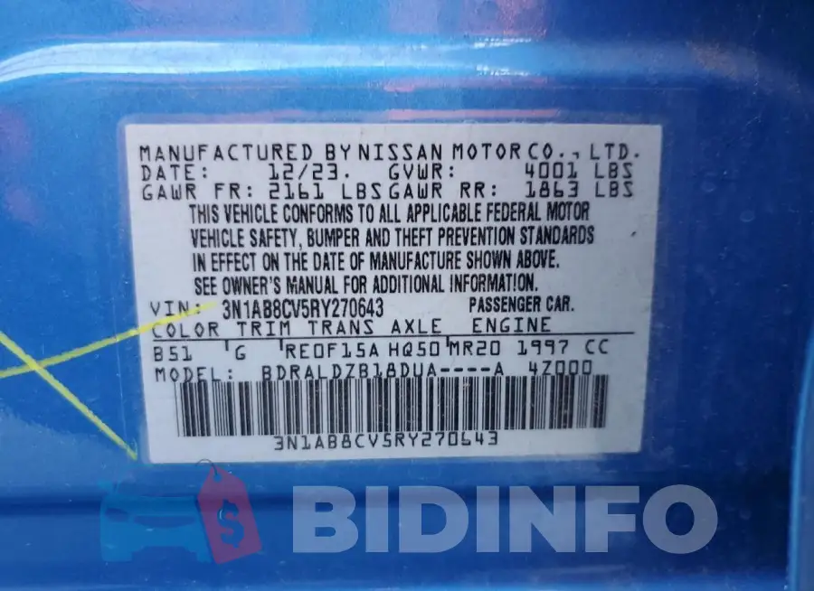 3N1AB8CV5RY270643 Photo# 13