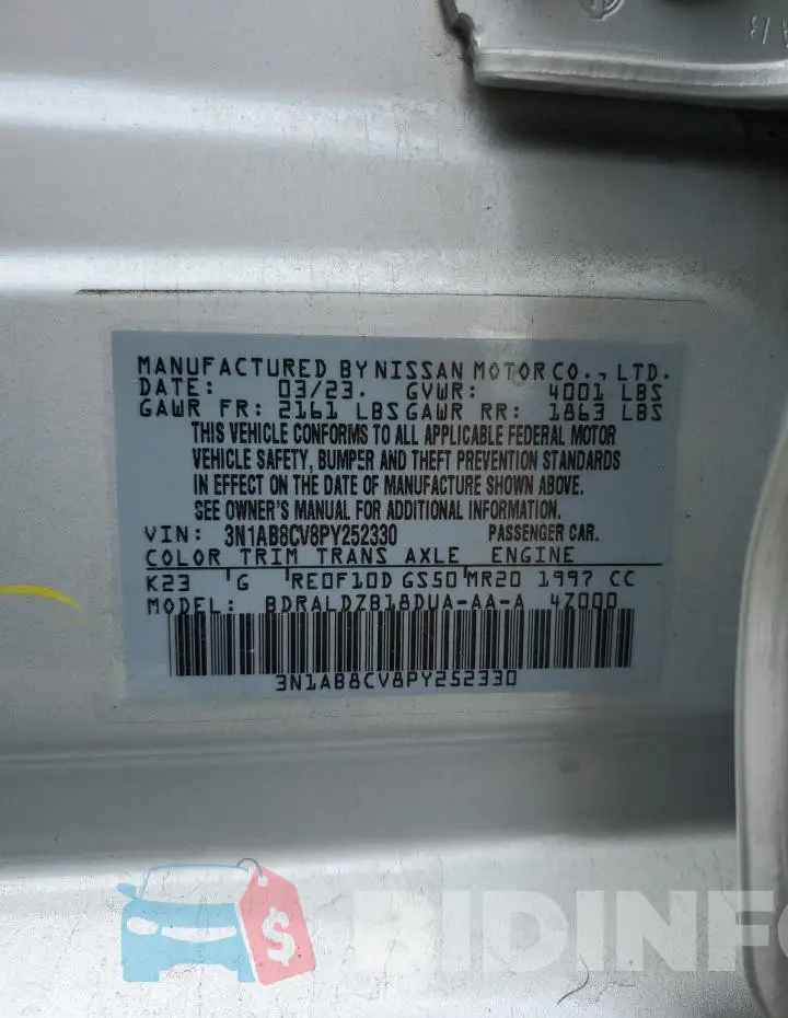 3N1AB8CV8PY252330 Photo# 13