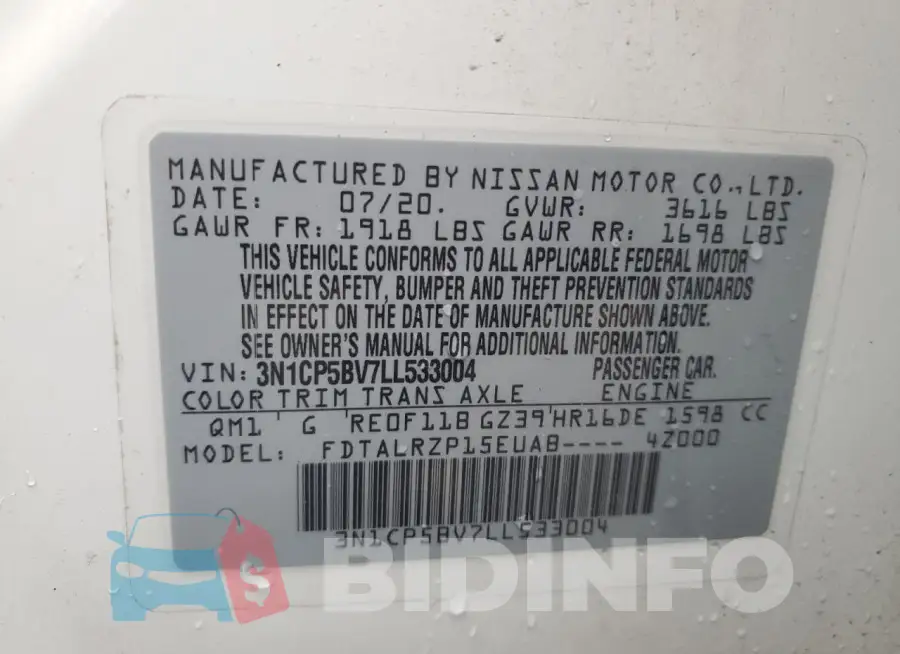3N1CP5BV7LL533004 Photo# 13