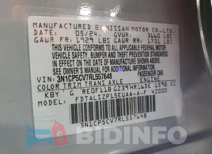3N1CP5CV7RL557648 Photo# 13