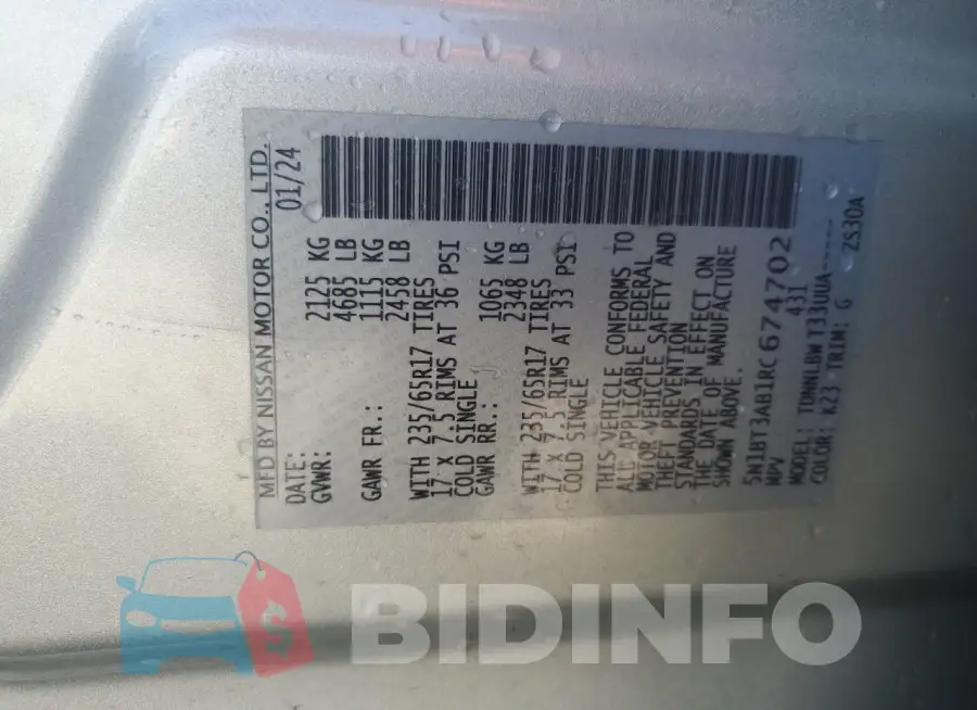 5N1BT3AB1RC674702 Photo# 13