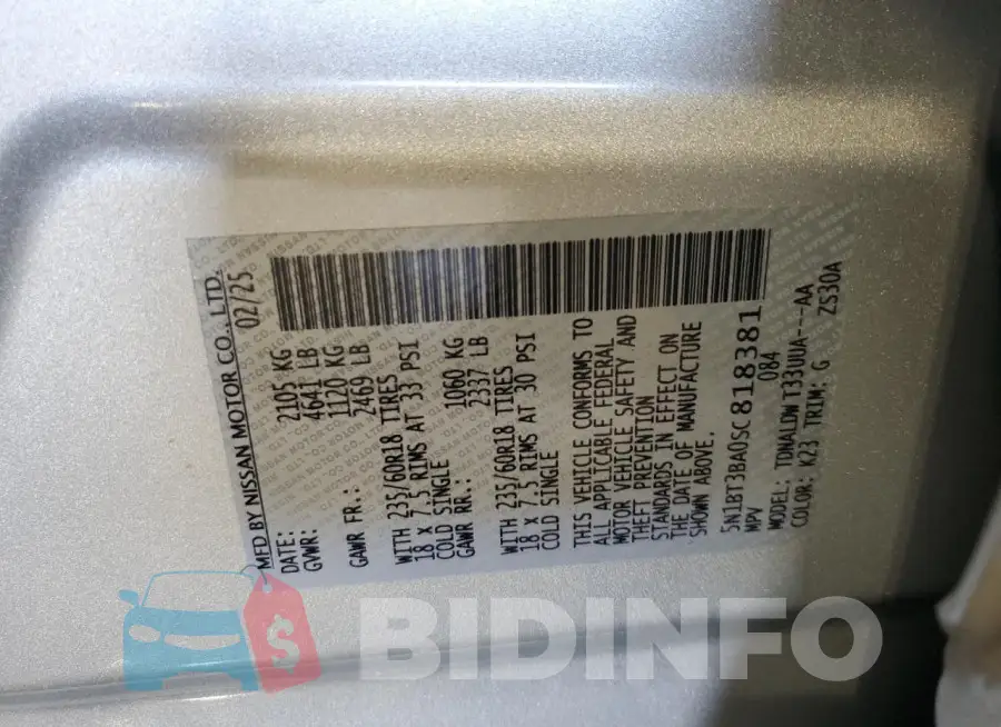 5N1BT3BA0SC818381 Photo# 14