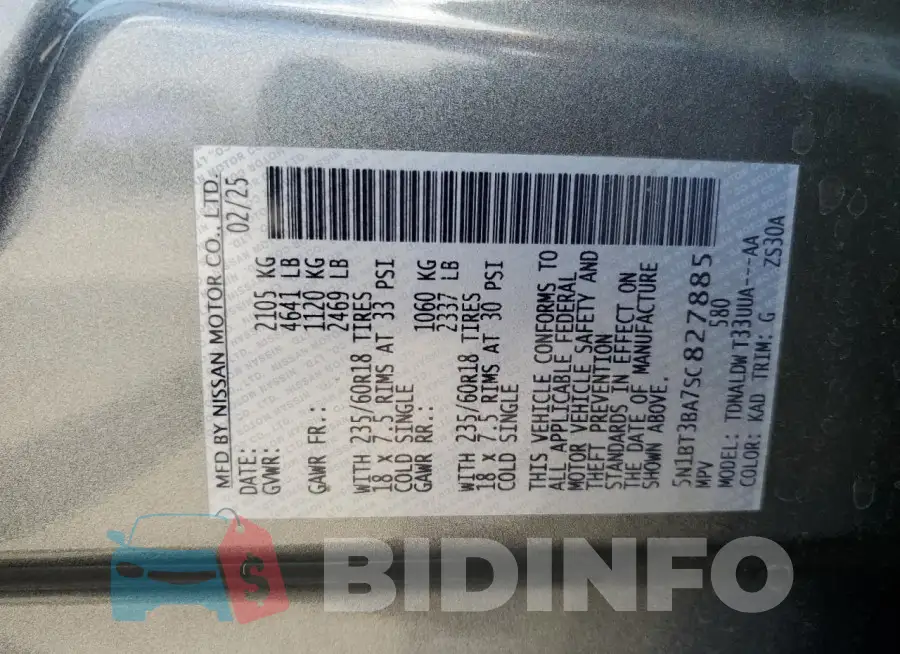 5N1BT3BA7SC827885 Photo# 13