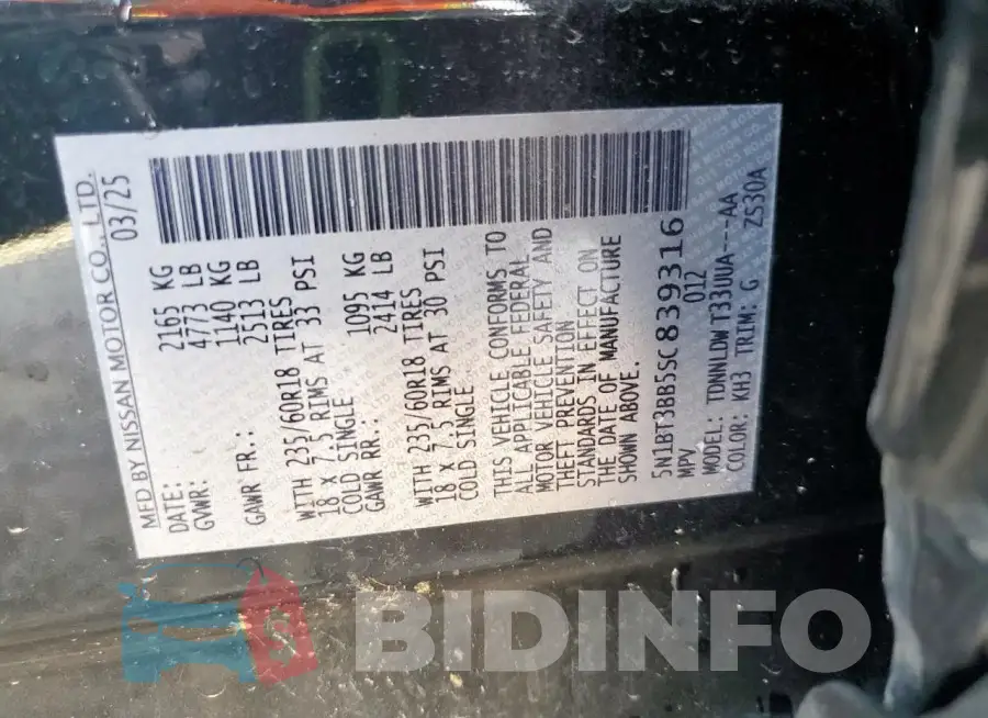 5N1BT3BB5SC839316 Photo# 14
