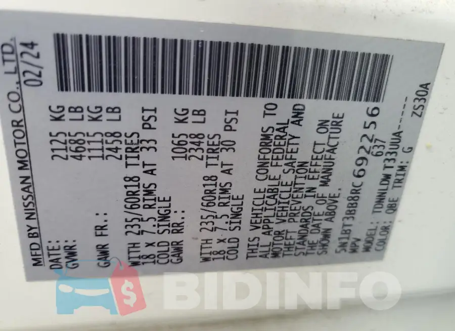 5N1BT3BB8RC692256 Photo# 13