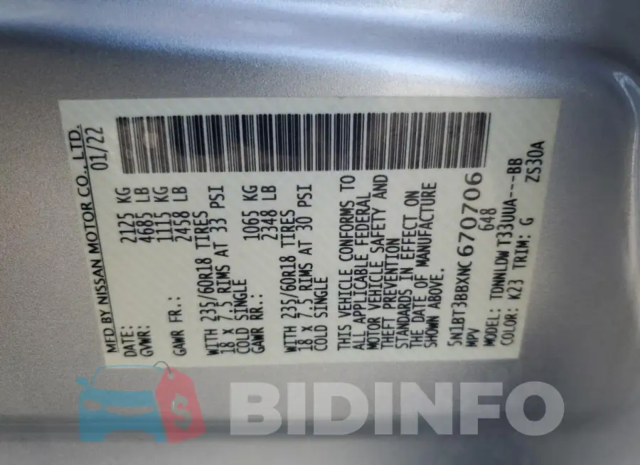 5N1BT3BBXNC670706 Photo# 13